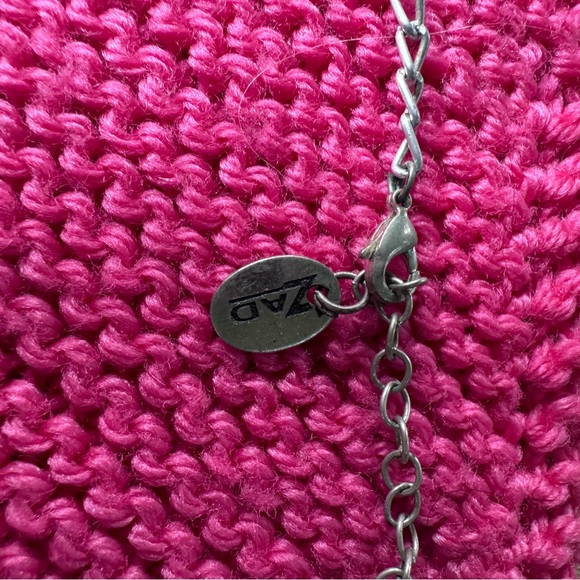 Bib Necklace by Zad - 1980’s - Mirror on Black Suede - Picture 2 of 5